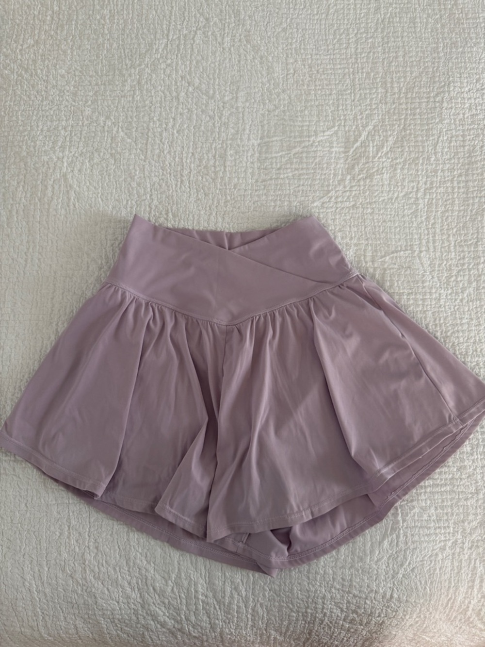 Lilac Flowy Skirted Athletic Shorts